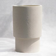 植木鉢 大型 デッカー ハイシリンダー ホワイト（白） φ42cm×H60cm（14号）
