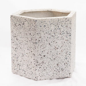 植木鉢 大型 軽量 ゾア ヘキサゴン ホワイト(白)/ φ47cm×H41cm(16号)