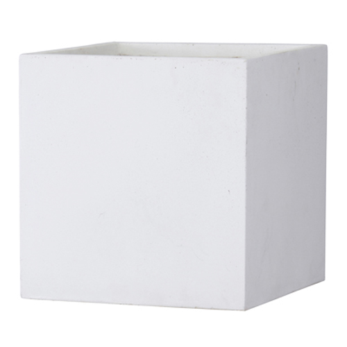 植木鉢 軽量 ファイバークレイ製 バスク キューブ ホワイト 白 50cm