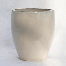 植木鉢 釉薬陶器製 ハーレ トール ラウンド ホワイト（白）/ φ31cm×H34.5cm（10号）