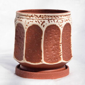 植木鉢 インテリアポット 釉薬陶器製 コモン レッド（赤） φ21cm×H20.5cm（7号）