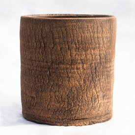 植木鉢 陶器製（ラスティック） ジャヤ シリンダー オレンジ（橙） φ32cm×H32cm（11号）