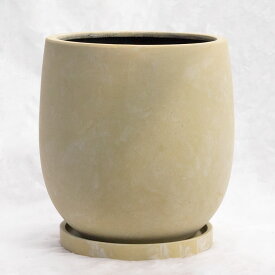 植木鉢 釉薬陶器製 インテリアポット アイル エッグ イエロー（黄）/ φ22.5cm×H22.5cm（7.5号）