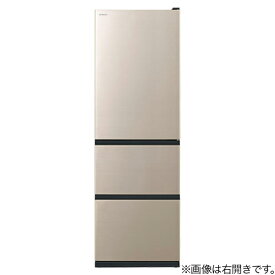 設置無料 冷蔵庫 左開き 日立 冷凍冷蔵庫 Vタイプ ライトゴールド R-V38TVL-N