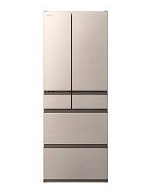 設置無料 冷蔵庫 フレンチドア 観音開き 大容量617L 日立 冷凍冷蔵庫 HWタイプ ライトゴールド R-HW62V-N