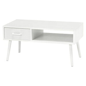 テーブル(ホワイトウォッシュ) MT-6540WS天然木の風合いを感じられるモダンなデザインの引出し付きローテーブル。幅80cm