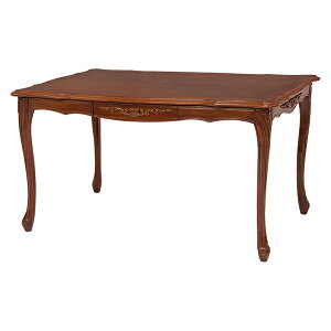 ダイニングテーブル RKT-1462-135天然木マホガニー材を使用したエレガントダイニングテーブル 手彫り仕上げの為、1点1点の風合いが違います。