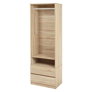 ワードローブ(ナチュラル) RKK-1621NAシンプルに収納出来る引き出し収納付きワードローブ。2サイズ展開。