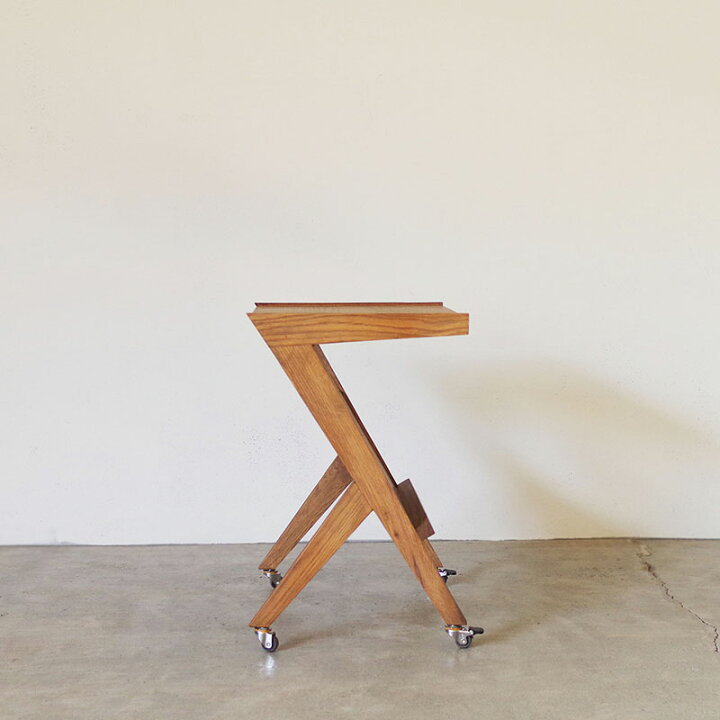楽天市場】サイドテーブル キャスター木製 無垢材【BI OAK SIDE TABLE 