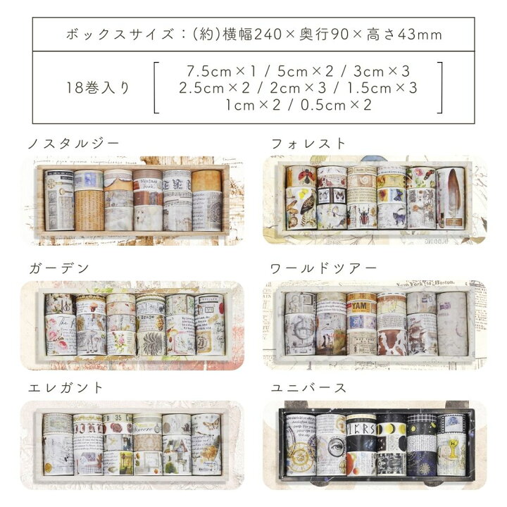 楽天市場】LINEクーポンで200円OFF マスキングテープ 18種セット 
