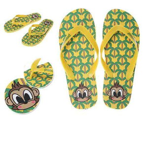yKizPANCOAT pR[g Aq C sandal T_ POPMONG PRINT FLIP FLOP (SUNFLOWER YELLOW) LN^[ r[`T_  C Y fB[X