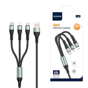 3in1 6A [dP[u USBP[u iPhoneP[u Type-cP[u MicroP[u }[d P[u micro usb type|c 1.2m Android [dP[u