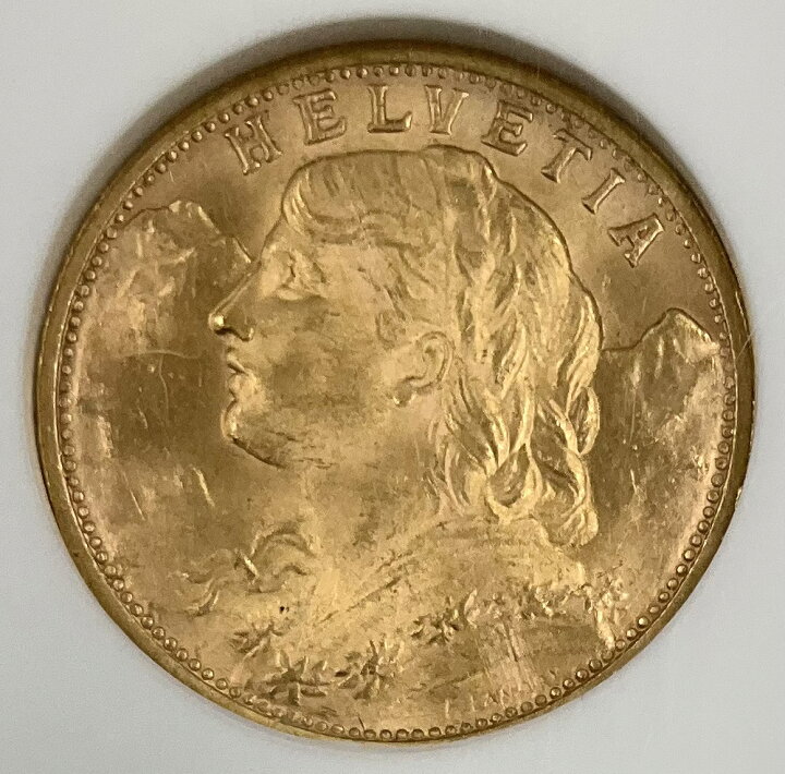 楽天市場】1935年 LB スイス ヘルヴェティア 20フラン 金貨 アルプスの 
