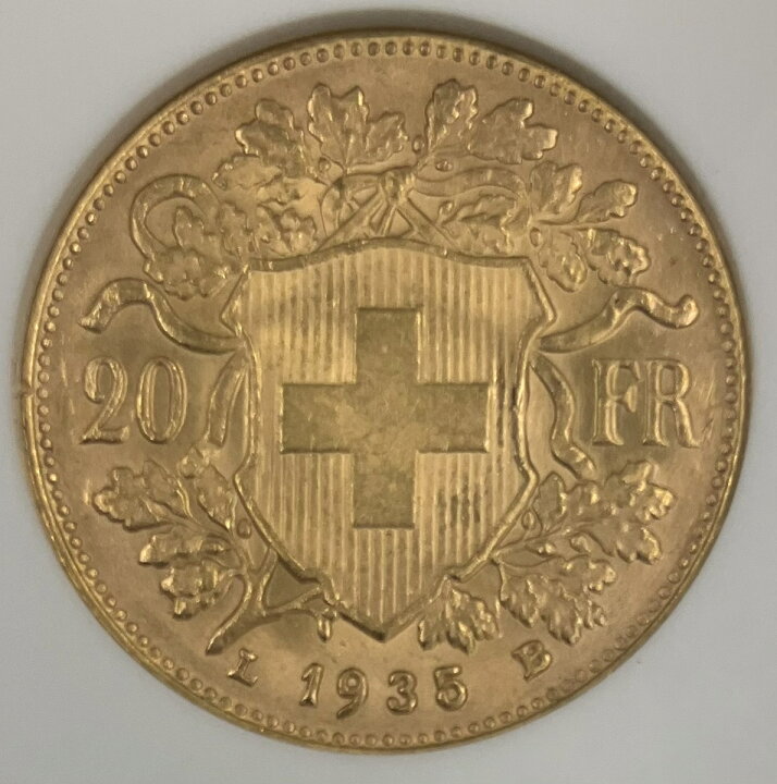 楽天市場】1935年 LB スイス ヘルヴェティア 20フラン 金貨 アルプスの 