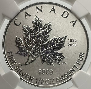 2020N Ji_ Cv[t 1/2oz 4h  GUxX2 NGCЊӒ o[Xv[t PF70 t@[Xg[X