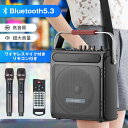 【楽天 カラオケ機器1位】スピーカーセット カラオケセット 拡声器 充電式 TFカード/USB/AUX/スマホ/Windows対応 大音…
