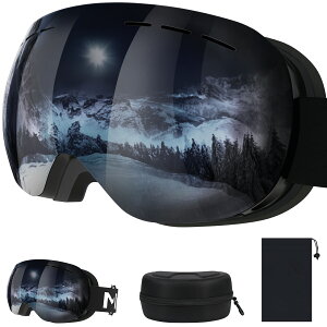 【楽天 ゴーグル 1位】スノボゴーグル 球面レンズ フレームレス 広角視野 スノーボードゴーグル UV400保護 紫外線99%カット スノボーゴーグル スノーボード 防曇 メガネ着用可 ヘルメット対応
