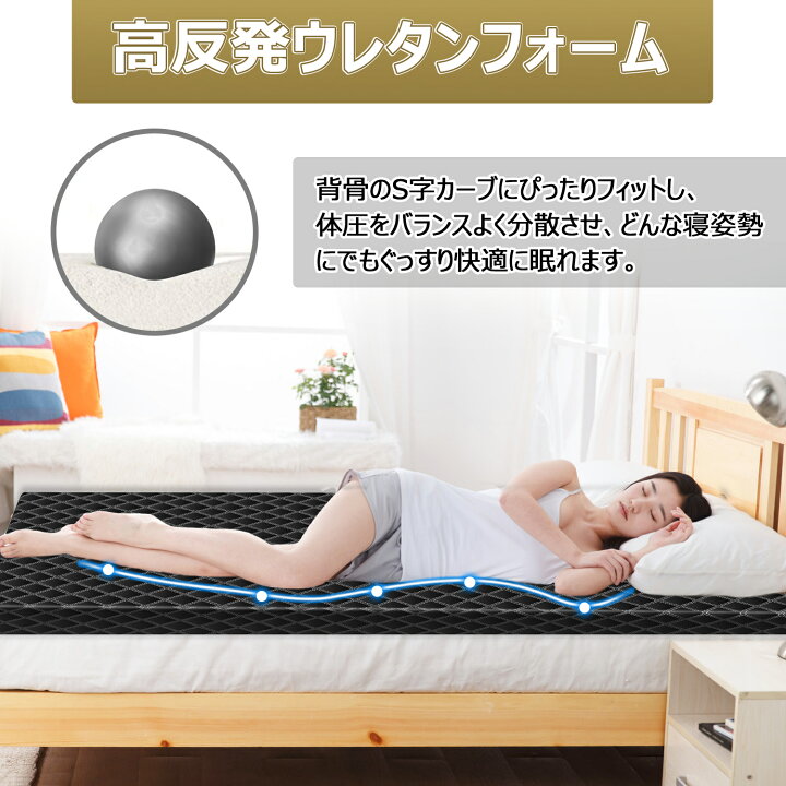 楽天市場】マットレス ベットマット 高反発 敷布団 厚さ5cm 抗菌防湿 