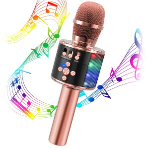 �_����|�C���g10�{�^ �y�y�V1�ʁz �J���I�P�}�C�N �}�C�N �ƒ�p bluetooth ���C�����X�}�C�N �|�[�^�u���X�s�[�J�[ karaoke �{�C�X�`�F���W �u���[�g�D�[�X ������ ���y�Đ� LED���C�g�t�� Android