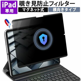 iPad 覗き見防止 フィルム マグネット Air Pro 11インチ 13インチ M5 2025 M4 2024 M2 対応 プライバシーフィルム のぞき見防止 保護フィルム ブルーライトカット 着脱式 取り外し可能 横向き