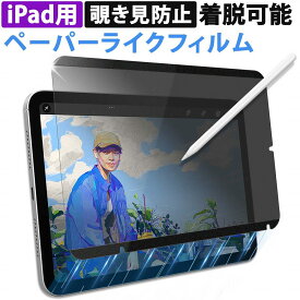 iPad mini A17 Pro 2024 対応 覗き見防止 ペーパーライクフィルム マグネット 横向きタイプ 保護フィルム 着脱可能 紙のような描き心地 ブルーライトカット アンチグレア 反射低減