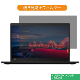 Lenovo ThinkPad X1 Carbon (Gen8まで) 14インチ 16:9 向けの 覗き見防止 プライバシー フィルター ブルーライトカット 保護フィルム 反射防止タブ・粘着シール式 (Gen9 以降は対応不可)