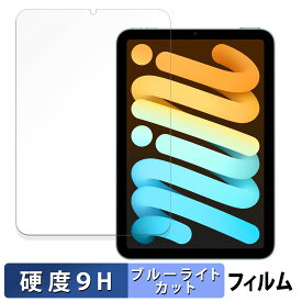 iPad mini ( A17 Pro ) 第7世代 ( 2024 ) 8.3インチ 向けの 保護フィルム ブルーライトカット フィルム 【9H高硬度 反射低減】 強化ガラスと同等の高硬度 日本製