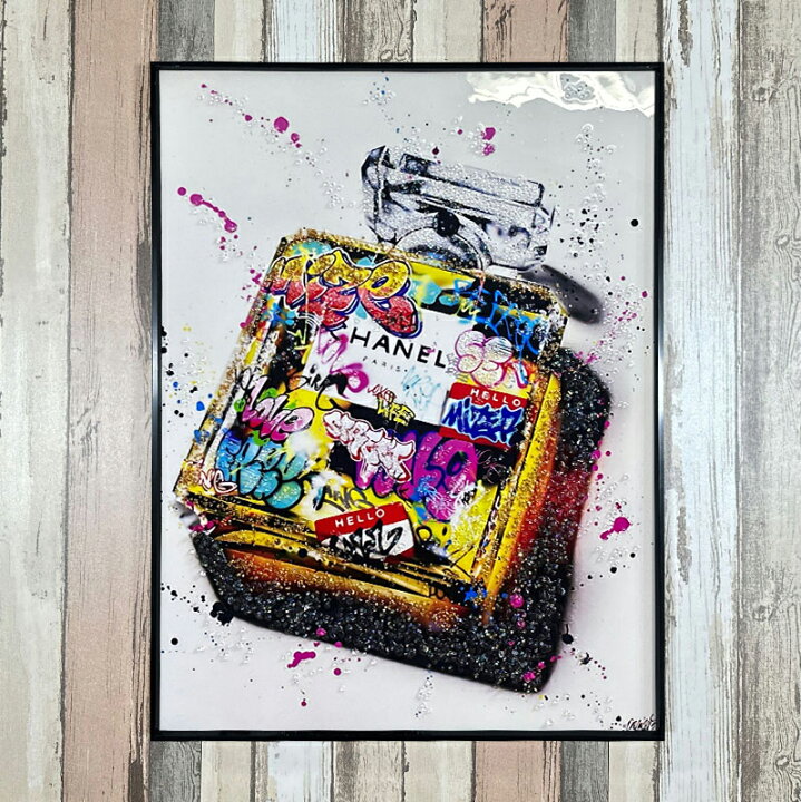 楽天市場】水晶パネル アートパネル 60×80cm ポップアート 黒フレーム 