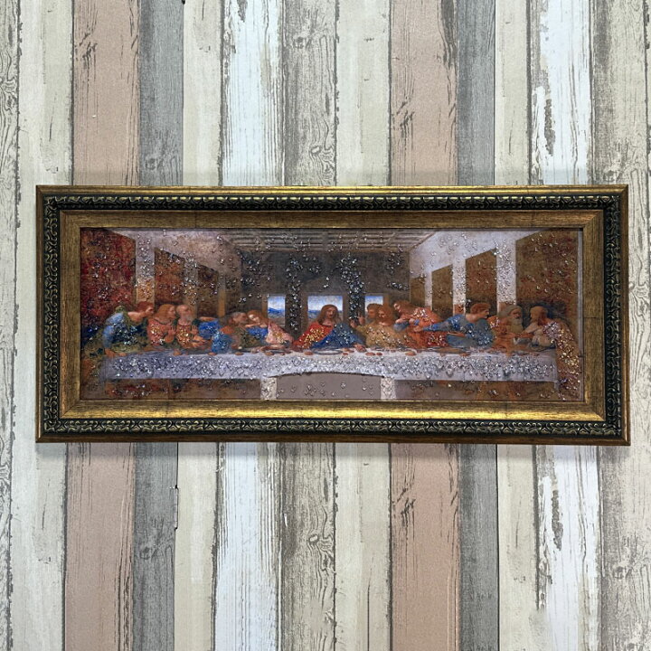 楽天市場】水晶パネル アートパネル 42×92cm 名画 最後の晩餐 フレーム  