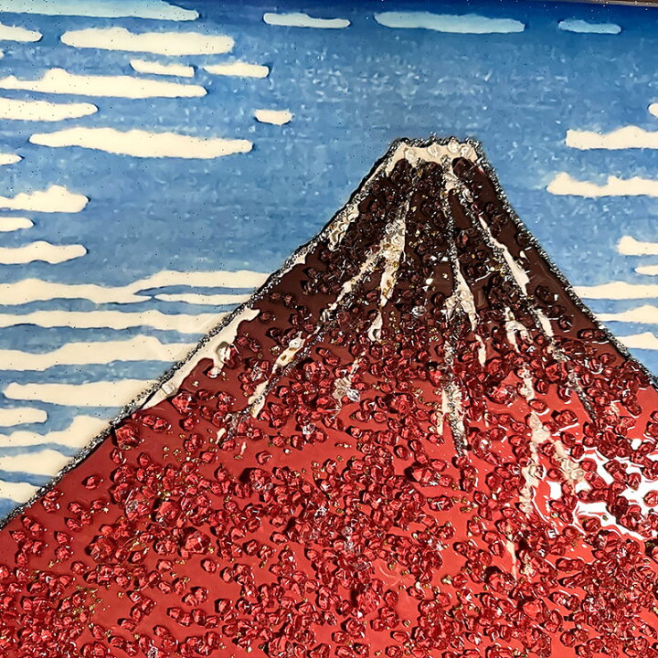 楽天市場】水晶パネル アートパネル 60×80cm 富嶽三十六景 風景 金 