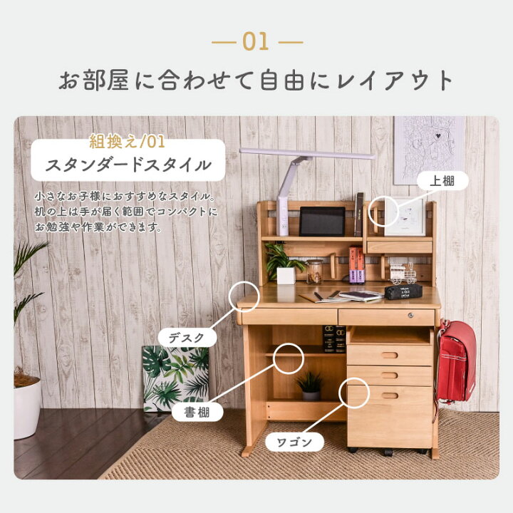 楽天市場】【L型ライト付き】【大好評】学習デスク4点セット 勉強机 