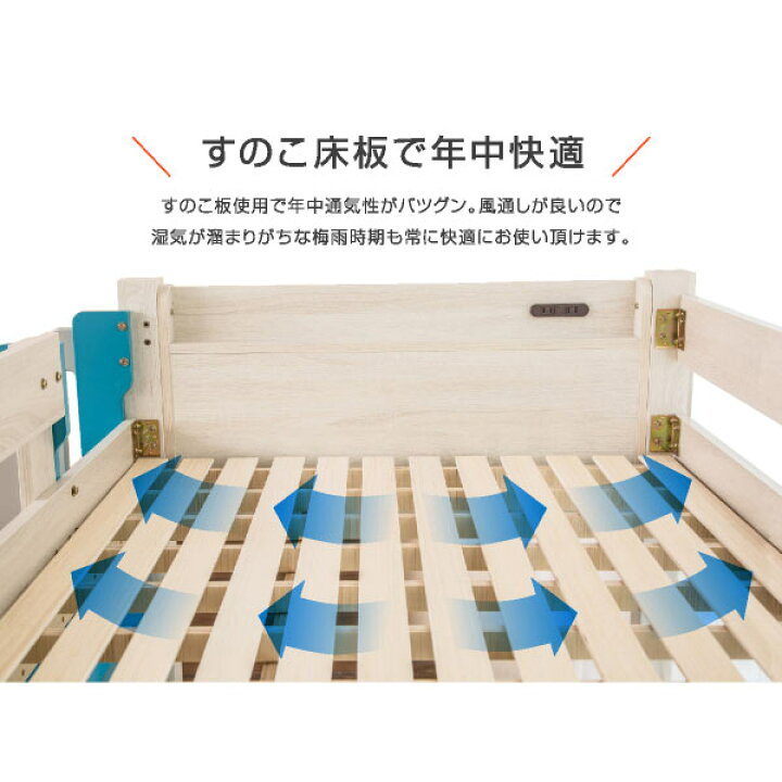 楽天市場】最安値に挑戦中!【三つ折りエアーアート付】 ロフトベッド 
