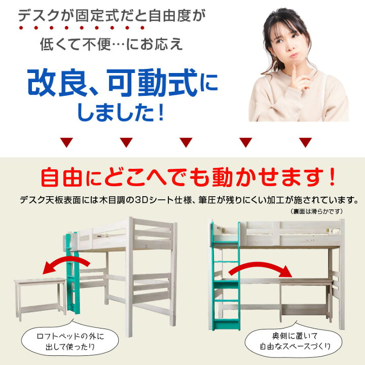 楽天市場】楽天1位 高品質低価格 ロフトベッド システムベッド 