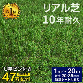 最高ランク 最安値挑戦 人工芝 楽天1位 高品質 ロールタイプ 防草シート一体型 芝丈35mm 20mm 超高密度47万本 耐候性10年 UV耐久 固定U字ピン付属 つぶれにくい グリーン 芝生 ガーデン・ベランダ・ドッグラン・外構対応 極み -LIA