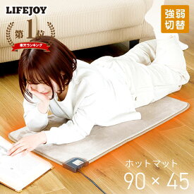 ホットマット 電気マット 電気座布団 90cm×45cm フランネル マット ホットカーペット ミニ 正方形 強弱切替 メーカー 1年保証 ダークブラウン グレイジュ モカ 電気ミニマット ライフジョイ オフィス 仕事用 母の日 父の日 ギフト