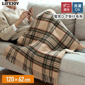 送料無料（一部地域除く）洗える ひざ掛け 電気 敷き 120×62 140×82 160×82 ダニ退治 大判 スライド温度調節 電気ひざ掛け ひざ掛け毛布 腰掛 ブランケット あったか家電 節電 洗濯可能 ベージュ オレンジ グリーン ライフジョイ