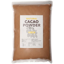 ナチュラル カカオパウダー 500g　【非アルカリ処理】【EU有機認証 ペルー産 カカオ豆100%使用 】【カカオ ココアパウダー 純ココア カカオ豆 チョコ ポリフェノール チョコレート 高カカオ ココア パウダー ケーキ EU有機認証 】