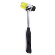 両頭タイプ ゴムハンマー ラバーグリップ付き 軽量 DIY工具 タイル設置 水道工事 家具組立用 25mm