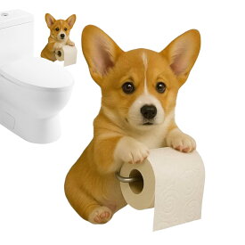 収納オーガナイザー 壁掛け 犬型お手洗いトイレットペーパーホルダー ホームデコレーション ユーモアペーパータオルホルダー アパート・家庭・ホテル・寮用 バスルームアクセサリー -