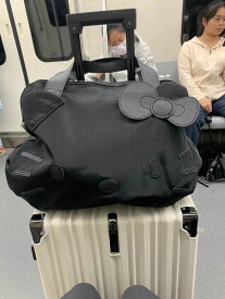 トラベルバッグかわいい女の子ポータブル大型トートバッグ韓国 ローキティ大容量キティ荷物バッグ