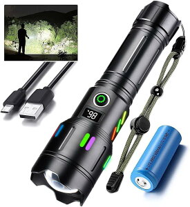 �y�ŐV������ P199 LED �f�W�^���c�ʕ\���z LED�����d�� �����P�x ���C�g 5000mAh��e�� 26650�d�r�t�� Type-C�[�d�� 5���[�h���� �Y�[���@�\ ���^ �y�� IPX6�h�� ���� �t���b�V�����C�g �n���f�B���C