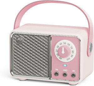 可愛い レトロ Bluetoothスピーカー つまみ型ボリューム無段階調節 ポータブルスピーカー ブルートゥーススピーカー ステレオ ー ワイヤレススピーカー