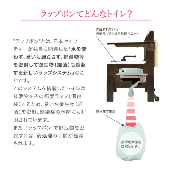 楽天市場】ポータブルトイレ 介護用 ラップポン・ブリオ S 普通便座 