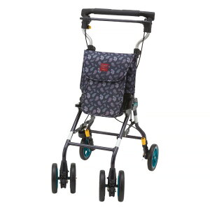 ウィズワン シルバーカー おしゃれ 手押し車 カート ライトステップタイニーWヌーボー │ シルバーカート デザインシルバーカー 花柄 高齢者 老人 介護用品 折りたたみ 座れる SGマーク取得