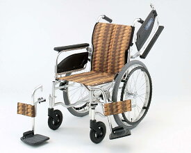 車椅子 軽量 アルミ自走式車椅子 NA-406W　アームレスト跳ね上げ脚部開閉着脱 日進医療器（車椅子 車いす 車イス）