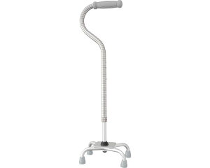 杖 4点 両手・両側対応 テイコブアルミ4点杖 EA4-102(レッドフラワー チェックブラウン)幸和製作所 │ 四点杖 ステッキ 4点 介護杖 介護 杖 介護用品 多点杖 おしゃれ 花柄 軽量 贈り物 おば