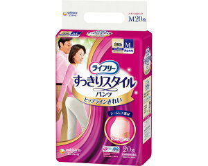 ライフリー すっきりスタイルパンツ M(ウエスト60〜85cm) ピンク 20枚 吸水量300cc 50829 ユニ・チャーム | 大人用紙おむつ 紙オムツ 紙パンツ パンツタイプ 男女共用 消耗品 シニア 高齢者 介護