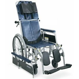 リクライニング 車椅子 スチール製フルリクライニング自走用車椅子（介助ブレーキ付）RR42-NB　　 カワムラサイクル （車椅子 車いす 車イス 折りたたみ）長期 欠品