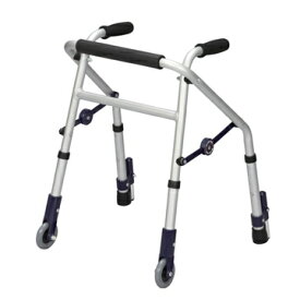 歩行器　ミニフィット（超ミニ シルバー）　後脚スタンド付 / XS-128S スライドフィット・XSタイプ ユーバ産業 介護用品 歩行器 介護 高齢者 歩行器 シルバー コンパクト