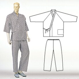 紳士パジャマ型ねまき（ラグラン） No.32 神戸生絲 メンズ 介護用寝間着 寝巻き 浴衣 入院 パジャマ 老人 パジャマ 高齢者 メンズ
